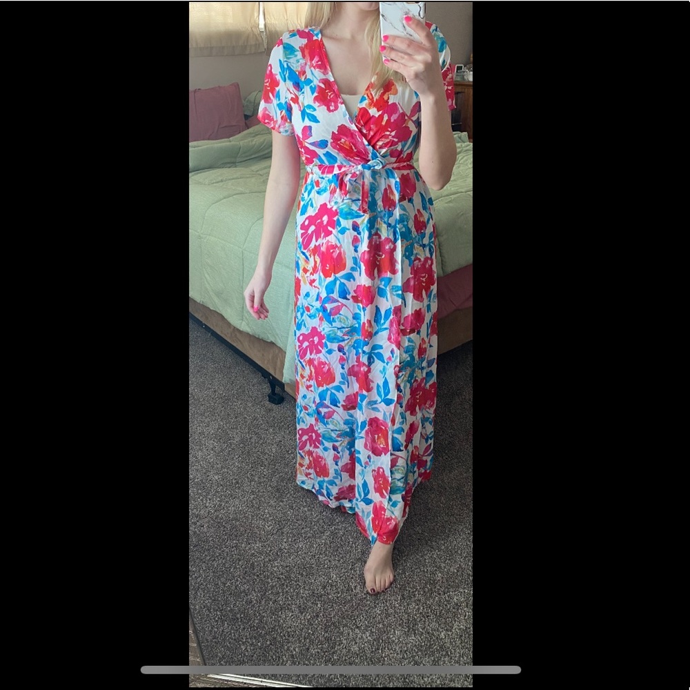 Floral wrap dress